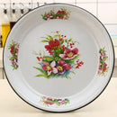 Thickened Enamel Tea Plates Saute Spicy Chicken Iron Porcelain Plates Soup Plate Fish Plates Fruit Flower Bowls Salad Bowl Ins