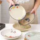 8inch Japanese Dessert Salad Dinner Plate Ceramics Pasta Cake Serving Dish Dipping Sauce Dishes Hand-painted Tableware