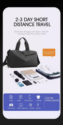 Solid Fitness Bags Zipper Large Capacity Oxford Travel Bags  Thickened Fabric High Capacity Waterproof Luggage Sports Bags