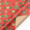 Retro Single-sided Wrapping Paper Kraft Christmas New Year Gift Packaging Paper DIY Craft Paper for Party Birthday Holiday