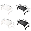 Bamboo Breakfast Bed Tray with Folding Legs - Perfect for Sofa, TV, Laptop or Snack Use - Serving Breakfast in Bed (Black/White)