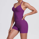 Yoga Shorts Sets Shockproof Sports Women Yoga Vest With Built In Bra Fitness Top Gym Beautiful Back Running Workout