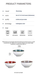 3Pcs Ceramic Bowl Set 4.5-Inch Rice Bowl Microwave Safe Home Dinning & Restaurant High Quality Ceramic Soup Bowl Set