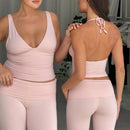 2 Pieces Yoga Set Gym Set Workout Clothes for Women High Waist bell-bottoms Sports Bra Suit Female Clothing Women Tracksuit vest