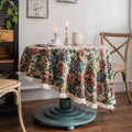 Bohemian Round Tablecloth Geometric Jacquard Cotton Tablecloth Dining Table Tabletop Decor Living Room Bedroom Decoration