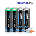 CITYORK 1.5V AA Li ion Rechargeable Battery 3000mWh 1.5 V AA Lithium ion Rechargeable Batteries With1.5V AA AAA Battery Charger