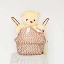 Boho Decor Striped Wicker Storage Baskets Handmade Collapsible Laundry Basket Patchwork Seaweed Flower Belly Garden Flower Pot