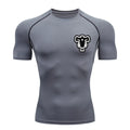 Camiseta de Compressão Bull Print Masculina – Secagem Rápida, Performance Atlética e Conforto Absoluto