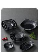 Modern Dinner Set Plates and Dishes Not Easily Broken Melamine Plate Black Cutlery Soy Sauce Dish Kitchen Hotel Tableware