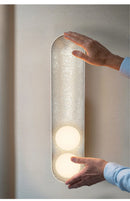 Golden glass wall lamps in bedroom study silver foil decorative lamp living room long strip galvanized bright wall sconces light