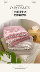 Tuscan Faux Rabbit Fur Warm Weighted Blankets for Bed Luxury Faux Lamb's Wool Double Blanket Soft Fluffy Warmth Double Blanket
