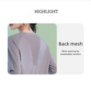 DRUR Long Sleeve Gym Top Women Breathable Quick Dry Workout Tshirt Loose Fit Running Tee Yoga Clothing Sportswear Activewear New