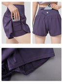 DRUR 2pcs Yoga Set Women Summer Sports Suit 2 Piece Sportswear Outfits Female Short Sleeve Fitness Tops Running Shorts Sets New