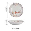 8inch Japanese Dessert Salad Dinner Plate Ceramics Pasta Cake Serving Dish Dipping Sauce Dishes Hand-painted Tableware