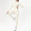 Winter Outfit Set Fleece Yoga Jumpsuits for Women Bodysuit Longsleeve Sport Overall Fitness One-Piece Suit Gym Workout Tracksuit