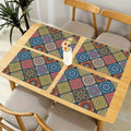 4pcs Boho Mandala Placemats Mexican Ethnic Traditional Pattern With Geometric Plaids Bohemian Flower Table Place Mats