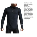Mens Sports T-Shirt Sportswear Long Sleeve Running Gym Compression Shirt Half-zip Pullover Top Stand-up Collar Men Workout Tee
