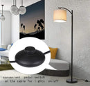Modern LED Floor Lamp, Standing Arc Floor Lamps with Lantern Lampshade, Tall Reading Light for Bedroom Living Room Office Study