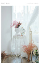 French Style Side Tables White Lace Sofa End Tables for Living Room Bedside Flower Stand Minimalist Balcony Plant Display Rack