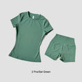 Sports Sets Fitness Hip-lifting Tight Top Short Sleeve Running Workout Gym Shorts Tracksuits For Women Breathable Sports Suits