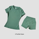 Sports Sets Fitness Hip-lifting Tight Top Short Sleeve Running Workout Gym Shorts Tracksuits For Women Breathable Sports Suits