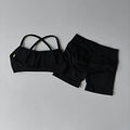 Women's 2-Piece Yoga Suit Seamless Fitness Suit Gym Clothes Sports Bra Impact Shorts Set Workout Set Gym Outfit