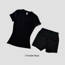 Sports Sets Fitness Hip-lifting Tight Top Short Sleeve Running Workout Gym Shorts Tracksuits For Women Breathable Sports Suits