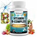 Vitamin B Complex Supplement, Containing Folic Acid and Vitamin C, Supports Energy, Immune Health, Antioxidant Supplement