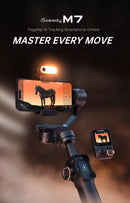Hohem Official iSteady M7 Smartphone Stabilizer Ai Face Tracking 3-Axis Phone Gimbal Built-in Selfie Stick iPhone/Android Gimbal