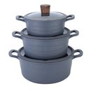 DONNOR 15pcs/6pcs Cookware Set Wave Style Granite Non-stick Frying Pan Soup Pot with Lid Composite Bottom Induction Cooker Safe