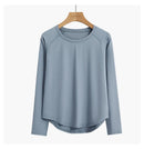DRUR Long Sleeve Gym Top Women Breathable Quick Dry Workout Tshirt Loose Fit Running Tee Yoga Clothing Sportswear Activewear New