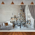 Winter Christmas Tree Photography Backdrop Snowman Giftbox Family Xmas Eve Party Decor Fireplace New Year Background Props