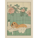 Japanese Bathroom Art Poster Cute Animals in Bathtub Canvas Printed Decorative Painting, Used for Bathroom Decoration, Frameless