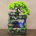 Creative Feng Shui Flowing Water Fountain Desktop Resin Rockery Landscape Waterfall Crafts with 7-Color Led Change Best Gift