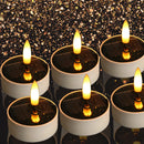 12/24PC Waterproof Solar Candles Candle Tea light Flickering Flameless Candles Electronic Solar LED Nightlight Garden Solar Lamp