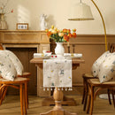 Coffee Table Decoration Perfect for Cafes Wedding Decor  Table Runner Luxury Embroidered Flower Soft Linen/Polyester Washable