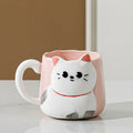Cartoon 3D Embossed Ceramic Cup Cute Cat Coffee Milk Tea Breakfast Handle Cup Tableware Novelty Gift Home 500ml Mug