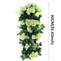 90/80CM Artificial Violet Hanging Flower Vines Plastic Fake Flowers Wall Decor Plants Garland for Wedding Home Garden Decoration