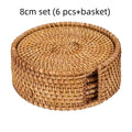 Handmade Rattan Table Mat Creative Placemat Heat Insulating Non-Slip Coaster for Dining Table Bowl Plate