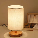 USB Bedside Lamp Night Lights Table Lamp For Bedroom Wooden Desk Lamp Bedside Night Light with Cylinder Lamp Shade Home Decor