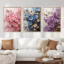 Golden Blossom Tree Orange Pink Flower Bouquet Canvas Painting Print Poster Wall Art Picture for Living Room Home Decoration