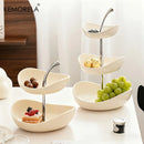 Ceramic Double-Layer & Triple-Layer Fruit Platter for Home And Salon Coffee Table Snacks Desserts Display Ideal Kitchen Decor