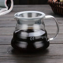 Coffee Carafe, 350/600ml Coffee Clear Glass Kettle Sharing Pot with Lids, Pour Over Coffee Espresso Maker Accessories