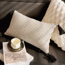 French Retro Waist Cushion Cover 45x45 Bow Embroidery Black and White Striped Throw Pillow Case Living Room Bed Sofa Home Decor
