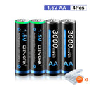 CITYORK 1.5V AA Li ion Rechargeable Battery 3000mWh 1.5 V AA Lithium ion Rechargeable Batteries With1.5V AA AAA Battery Charger
