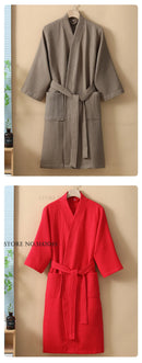 100% Cotton Kimono Bathrobe Gown Spring Autumn New Robe Home Dressing Gown Spring Autumn New Sleepwear Loungewear Negligee