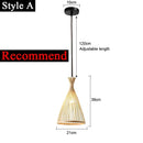 Japanese Bamboo Chandelier Chinese Style Rattan Woven Hanging Light Ceiling Lamp for Home Cafe Bar Decorate Restaurant Lighting