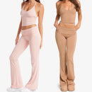 2 Pieces Yoga Set Gym Set Workout Clothes for Women High Waist bell-bottoms Sports Bra Suit Female Clothing Women Tracksuit vest