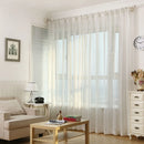 Pure White Shiny Silver Wire Stripe Tulle，Curtains for Living Room， Modern Simple Window Screen Bedroom Voile Blinds for windows