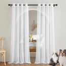 Home Decor White Tulle Sheer Curtains for Living Room Bedroom Dining Decor Window Semi Shading Treatment Voile Drape Luxury Door